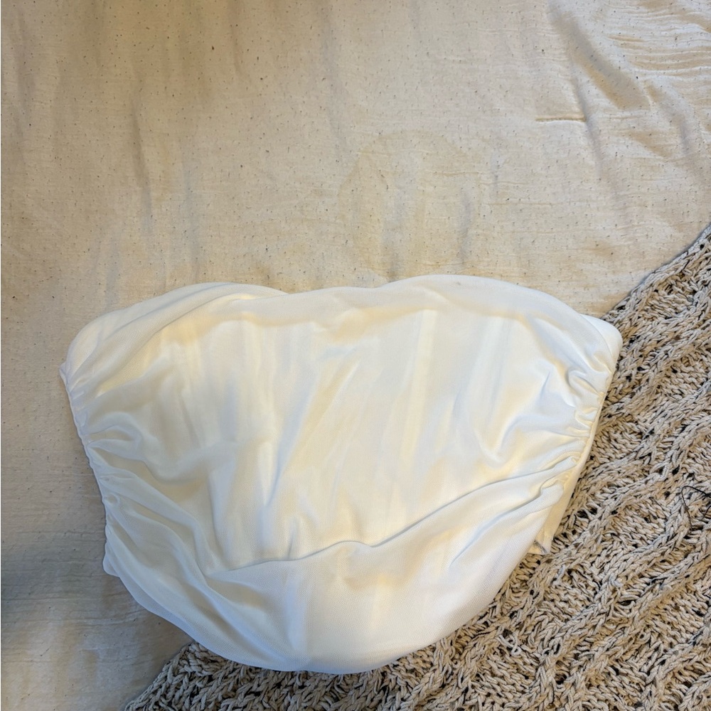 White Strapless Top